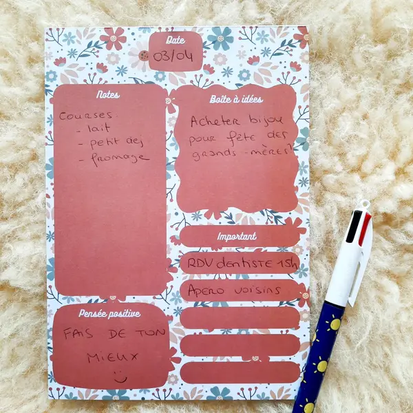 Bloc notes illustré - organisation & idées – léopard / disco / floral / tulipes
