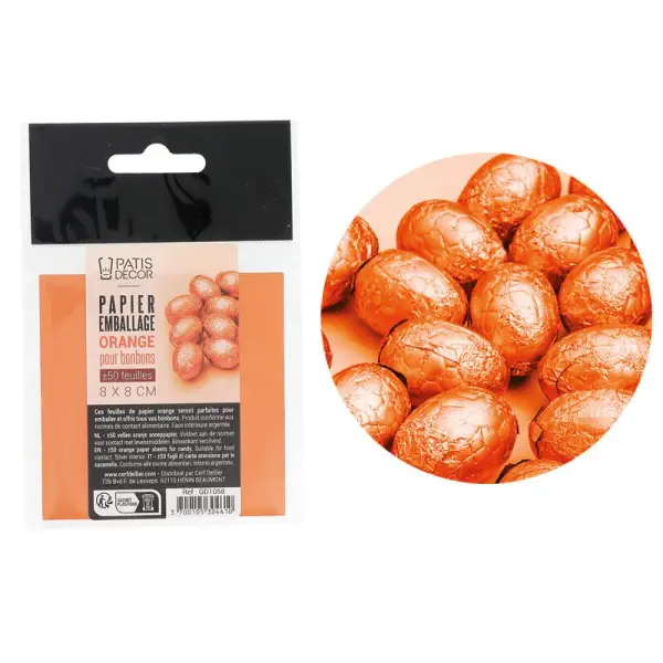 Papier d'emballage en aluminium pour bonbons et chocolats (x50)