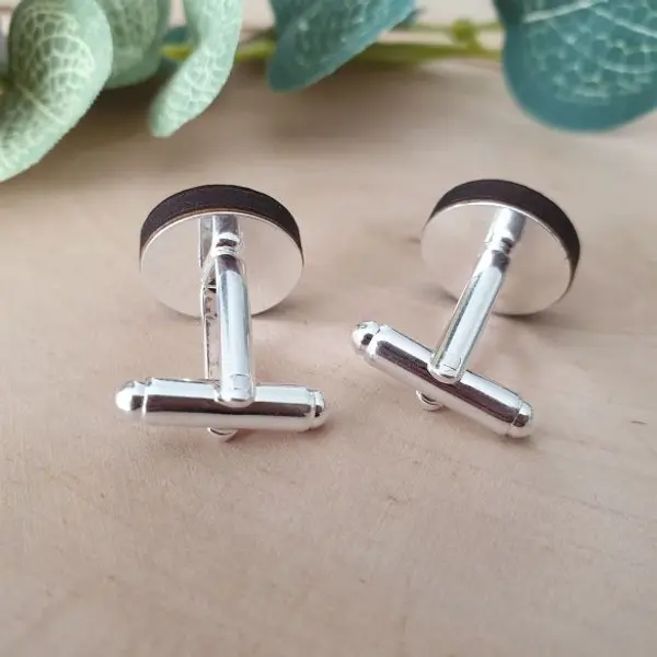Paire de boutons de manchettes en bois personnalisé pour Témoins