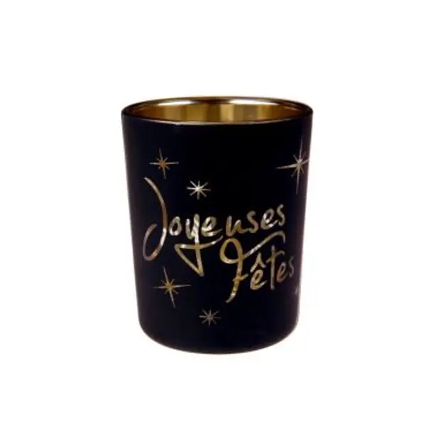 Photophore "Joyeuses Fêtes" - Noir