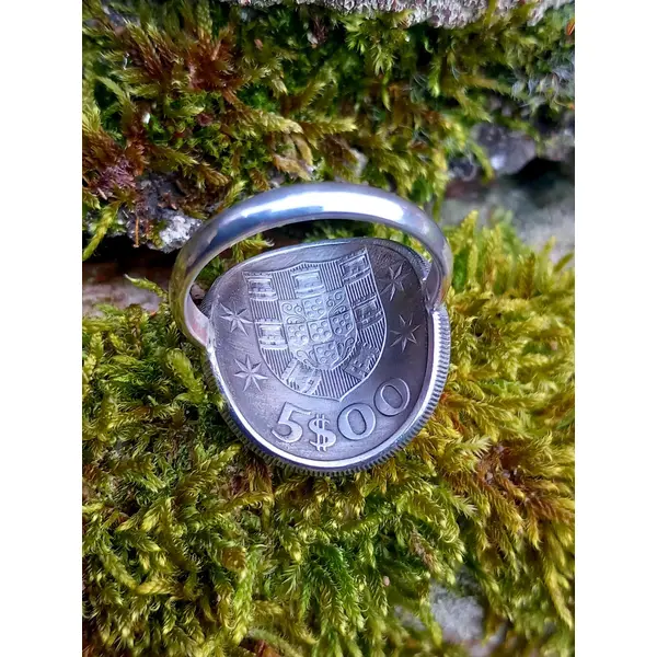 Bague pièce de monnaie 5 escudos portugal