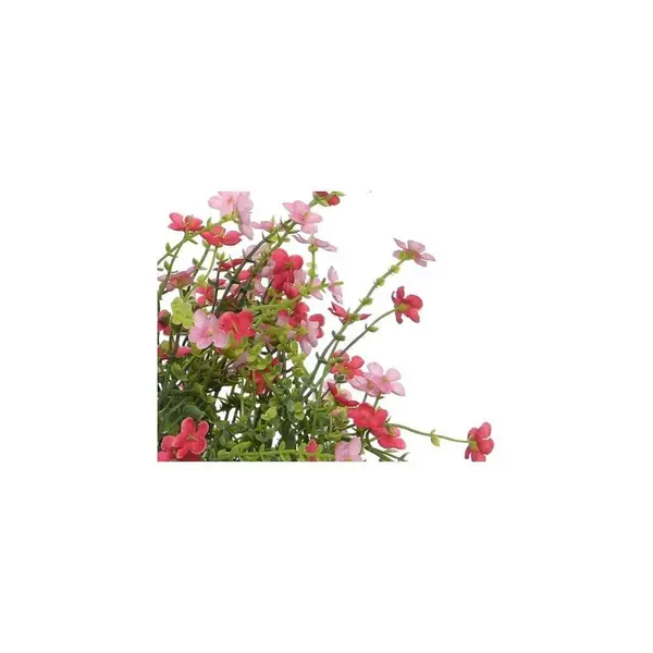 Trio de fleurs artificielles en pot (28cm)