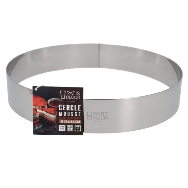 Cercle à mousse inox H 4,5 cm Ø 26 cm