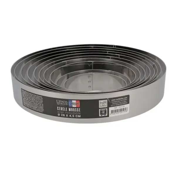 Cercle à mousse inox H 4,5 cm Ø 11 cm