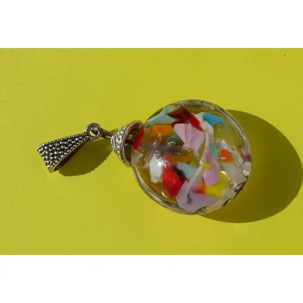 Pendentif perle d'art, lampwork,murano, verre filé cl.1147