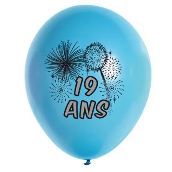 10 Ballons de Baudruche multicolore 19 ans