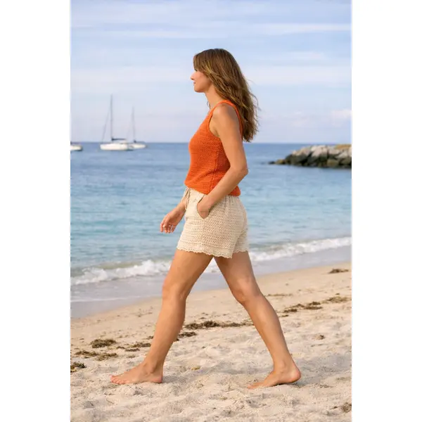 Débardeur "orange sablée" en coton