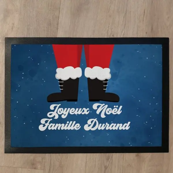 Tapis de porte personnalisé Noël - Motif Père Noël