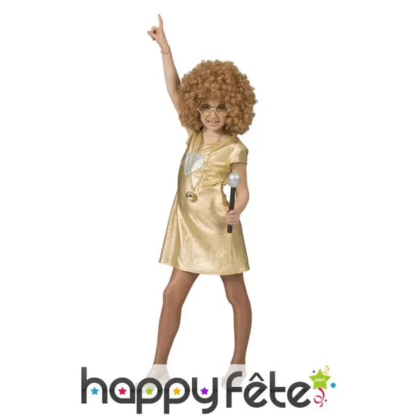 Robe disco dorée pour fille