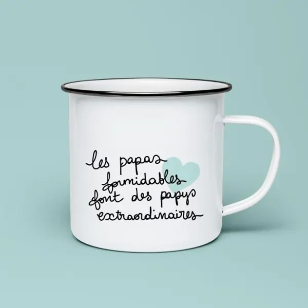 Tasse émaillée Les papas formidables font des papys extraordinaires