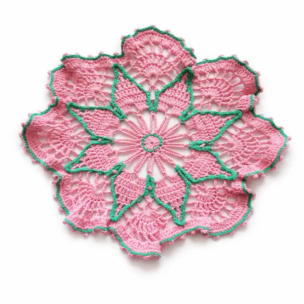 Napperon bohème au crochet " cœur de sakura "