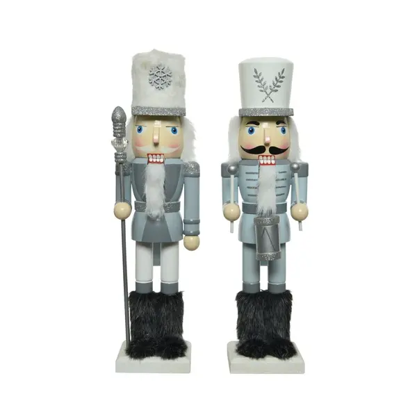 2 Casse-noisettes bleu clair en bois 38cm