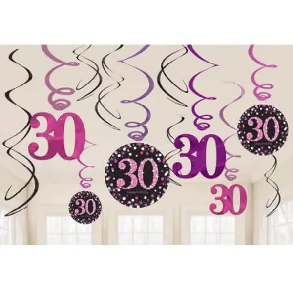 12 Suspensions 30 Ans - Rose / Noir