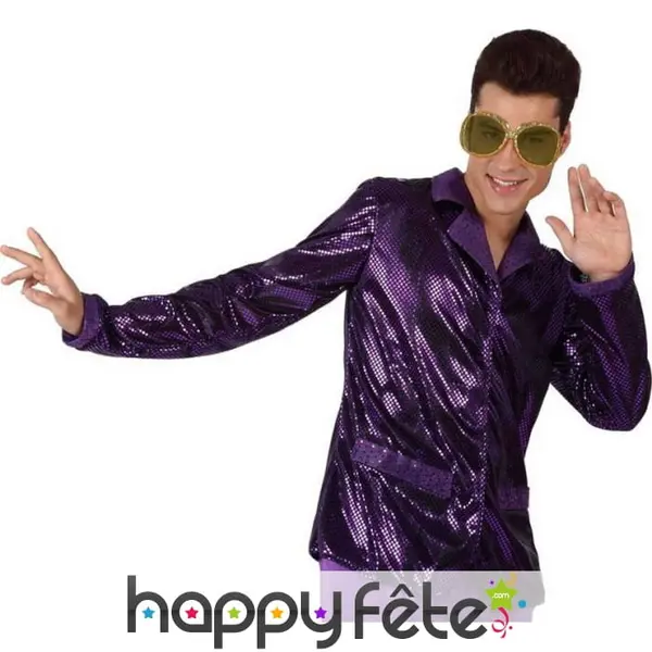Veste disco violette pour homme
