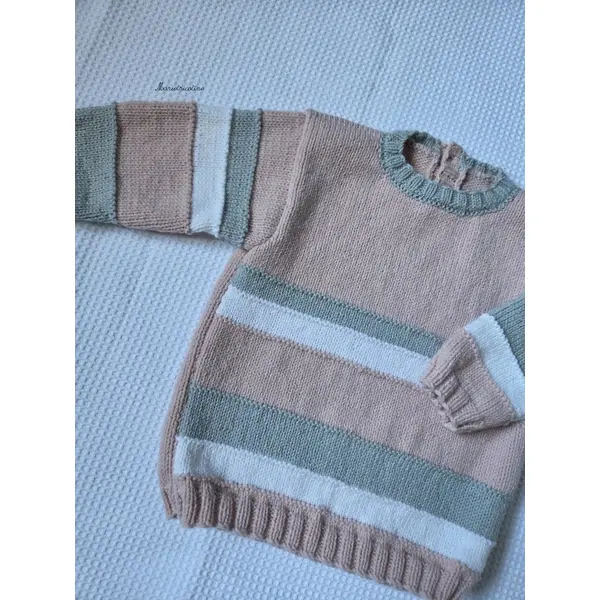 Pull enfant 2 ans tricoté main laine phildar partner