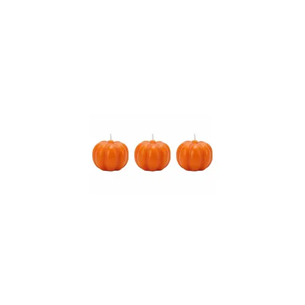 Lot de 3 bougies en forme de citrouille