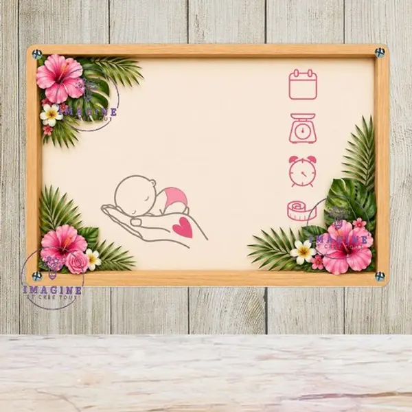 Tableau mural - sublimation - impression infusible ink - plaque aluminium - naissance bébé - souvenir - fille - effet 3d