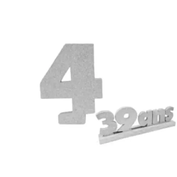 Chiffre 1 - Argent (12 cm)