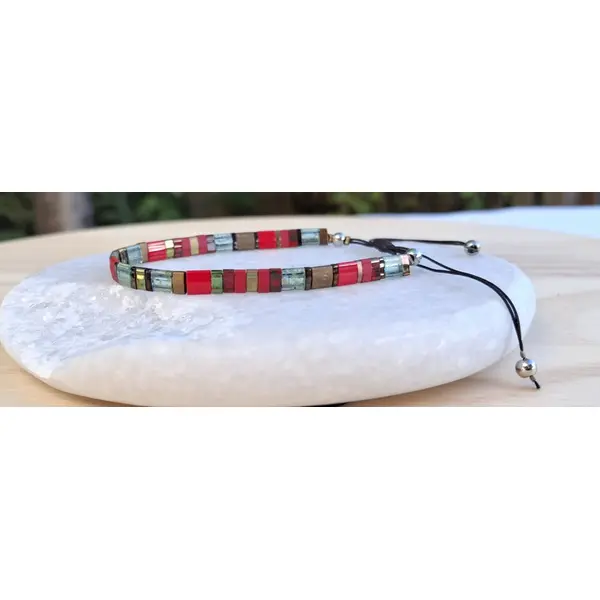 Bracelet homme perles tila en verre miyuki — pièce unique