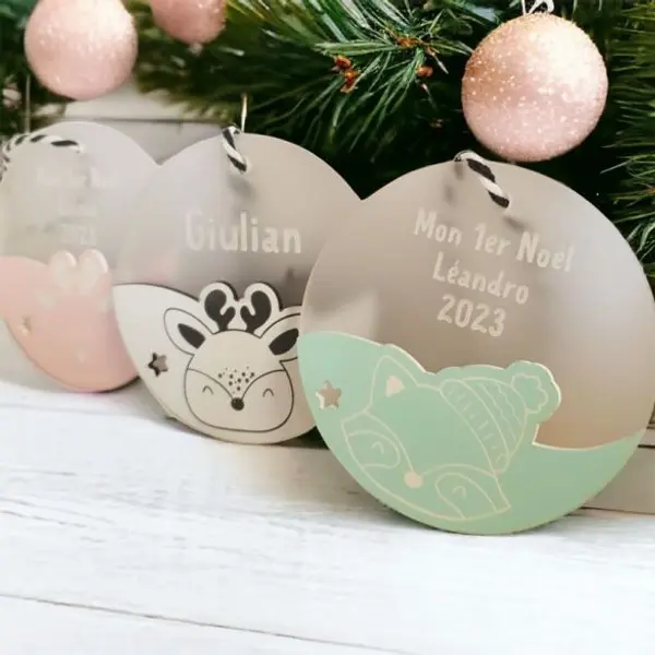 Décoration bi matière colorée sapin colorée