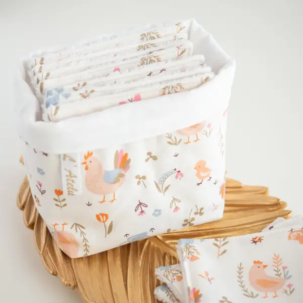 Coton lavable et réutilisable cocotte