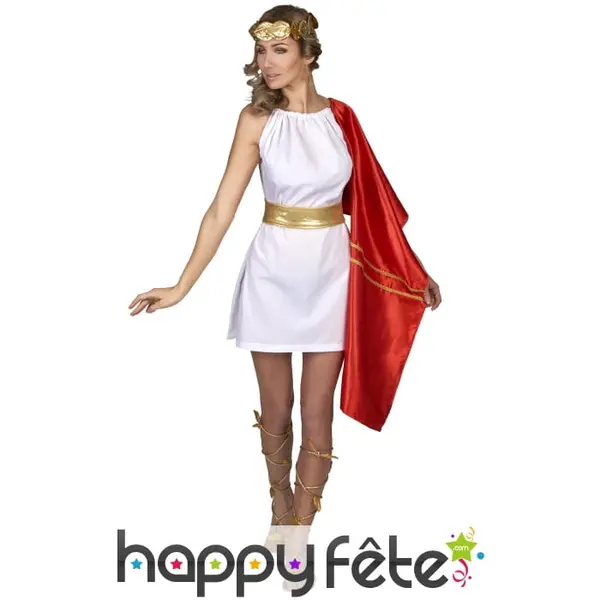 Robe de romaine blanche étole rouge