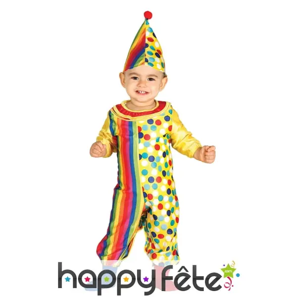 Combinaison de bébé clown lignes et pois