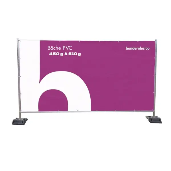Bâche barrière de chantier - PVC plein