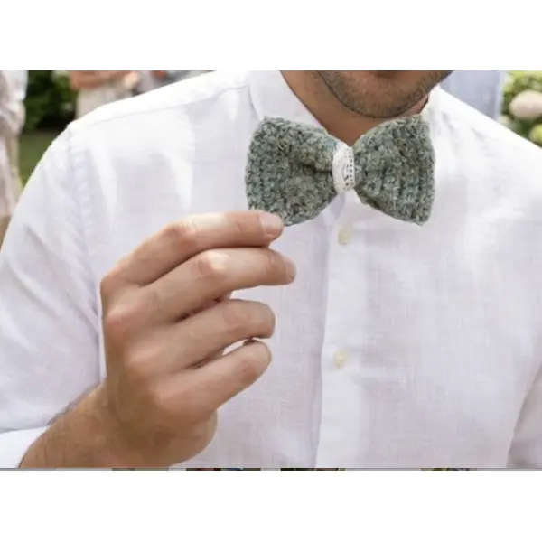 Nœud papillon au crochet pour homme – dentelle vintage