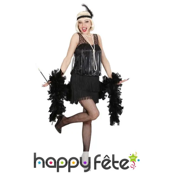 Robe charleston noire à franges