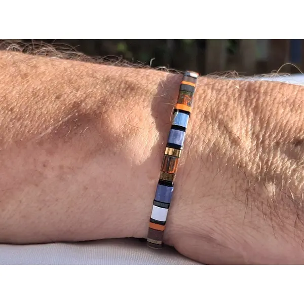 Bracelet homme perles tila en verre miyuki — pièce unique