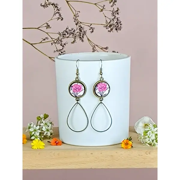 Boucles d'oreilles "goutte" en tissu 70mm