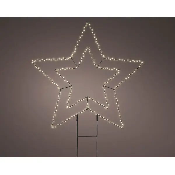 Décoration de Noël d'intérieur, Etoile à Piquer LED blanches H.58cm