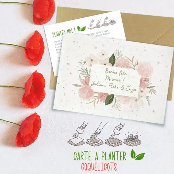 Carte à planter avec graines personnalisée | texte libre