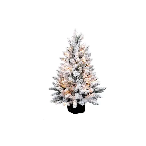 Sapin artificiel floqué en pot