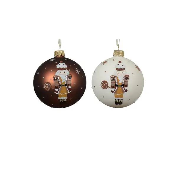 2X3 Boules de Noël mat casse-noisette