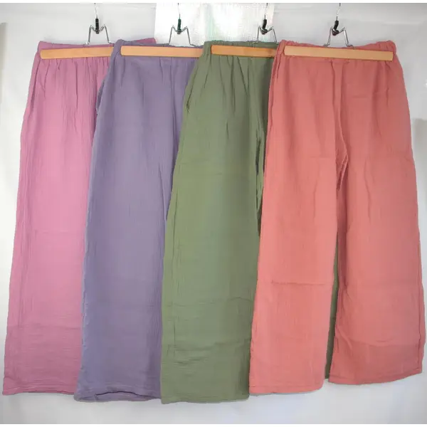 Pantalon léger en gaze de coton