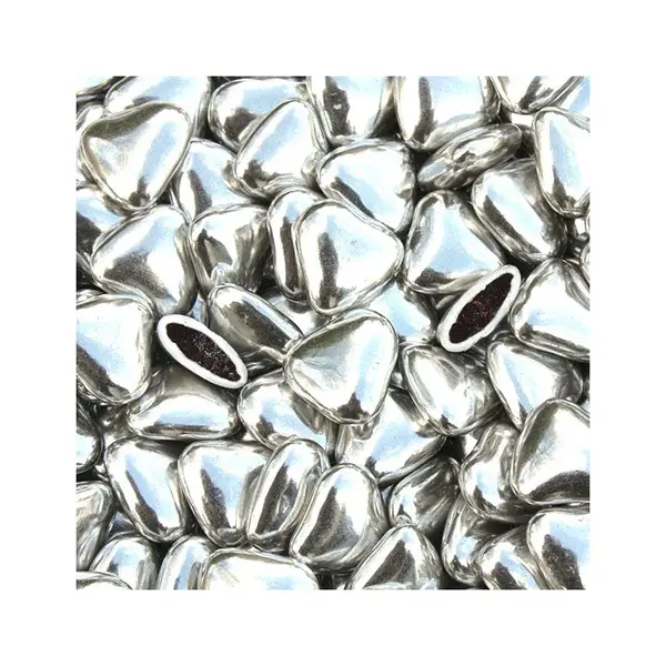 Dragées coeur chocolat argent 500gr
