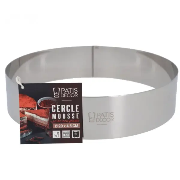 Cercle à mousse inox H 4,5 cm Ø 20 cm