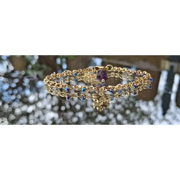 Bracelet porte-bonheur "trèfle & améthyste"