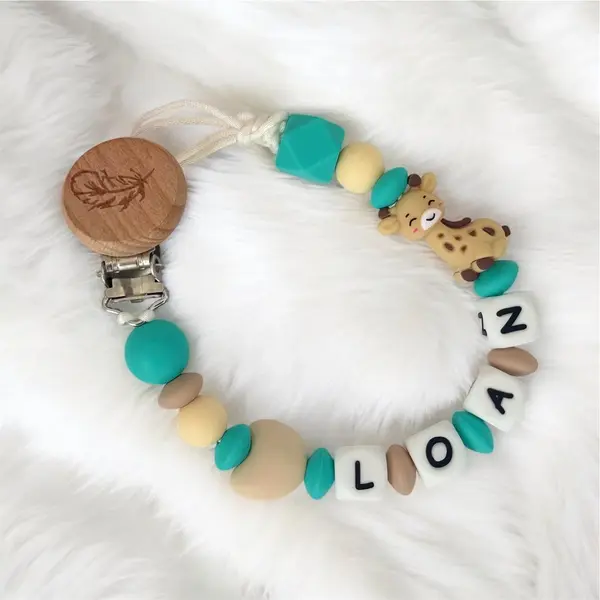 Attache tétine personnalisée , cadeau naissance , perles silicone