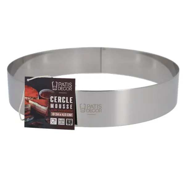 Cercle à mousse inox H 4,5 cm Ø 24 cm