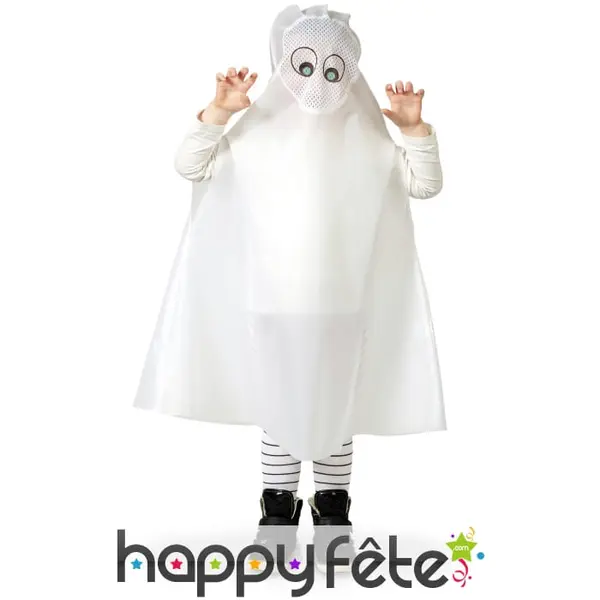Poncho de fantôme blanc pour enfant