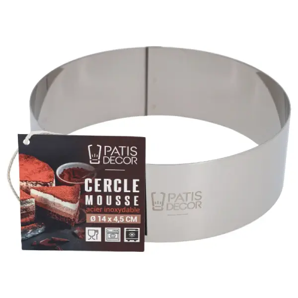 Cercle à mousse inox H 4,5 cm Ø 14 cm