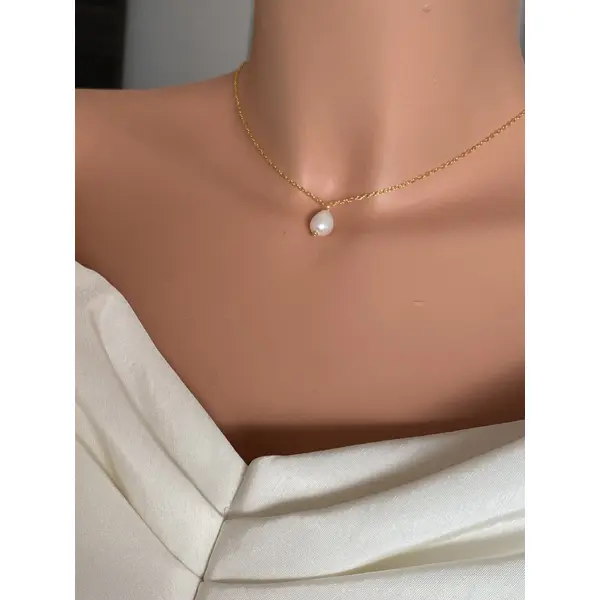 Collier de dos mariage perles d'eau – bijou de mariée élégant -salto de agua