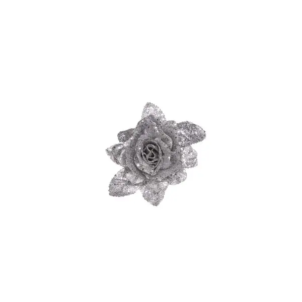 Rose de Noël argentée