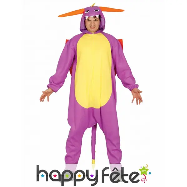 Costume de dragon Pokemon violet pour adulte