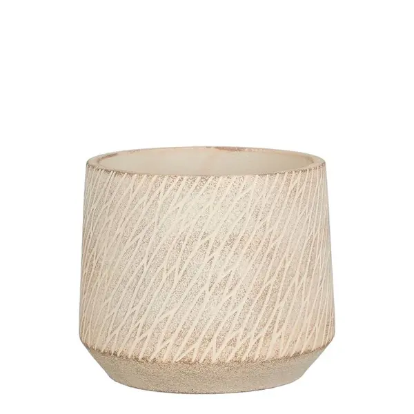 Cache-pot Camino, coloris taupe - H.12,5xD.15cm