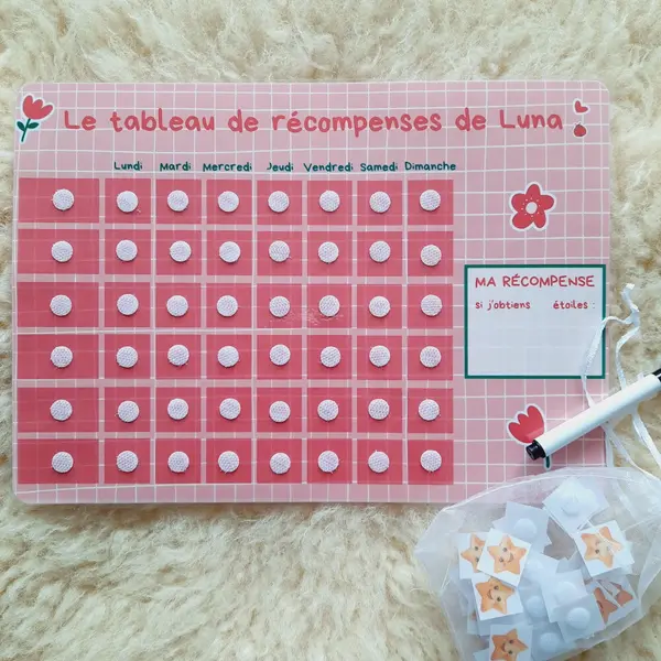 Tableau des récompenses – tableau de motivation avec consignes personnalisables