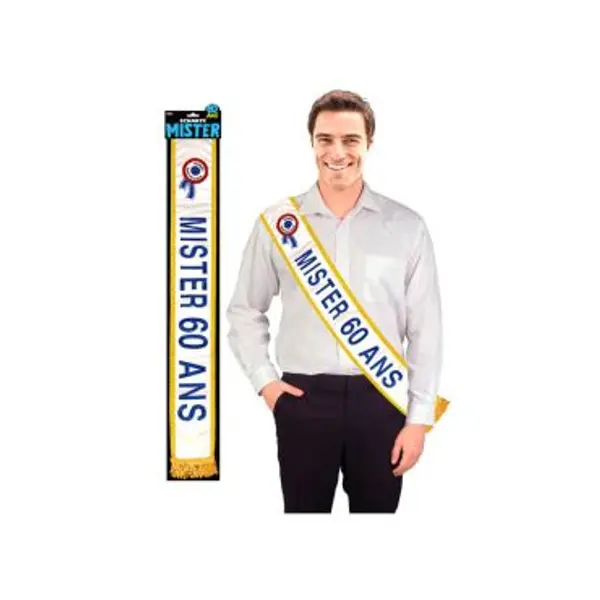 Echarpe Mister 60 ans Bleue